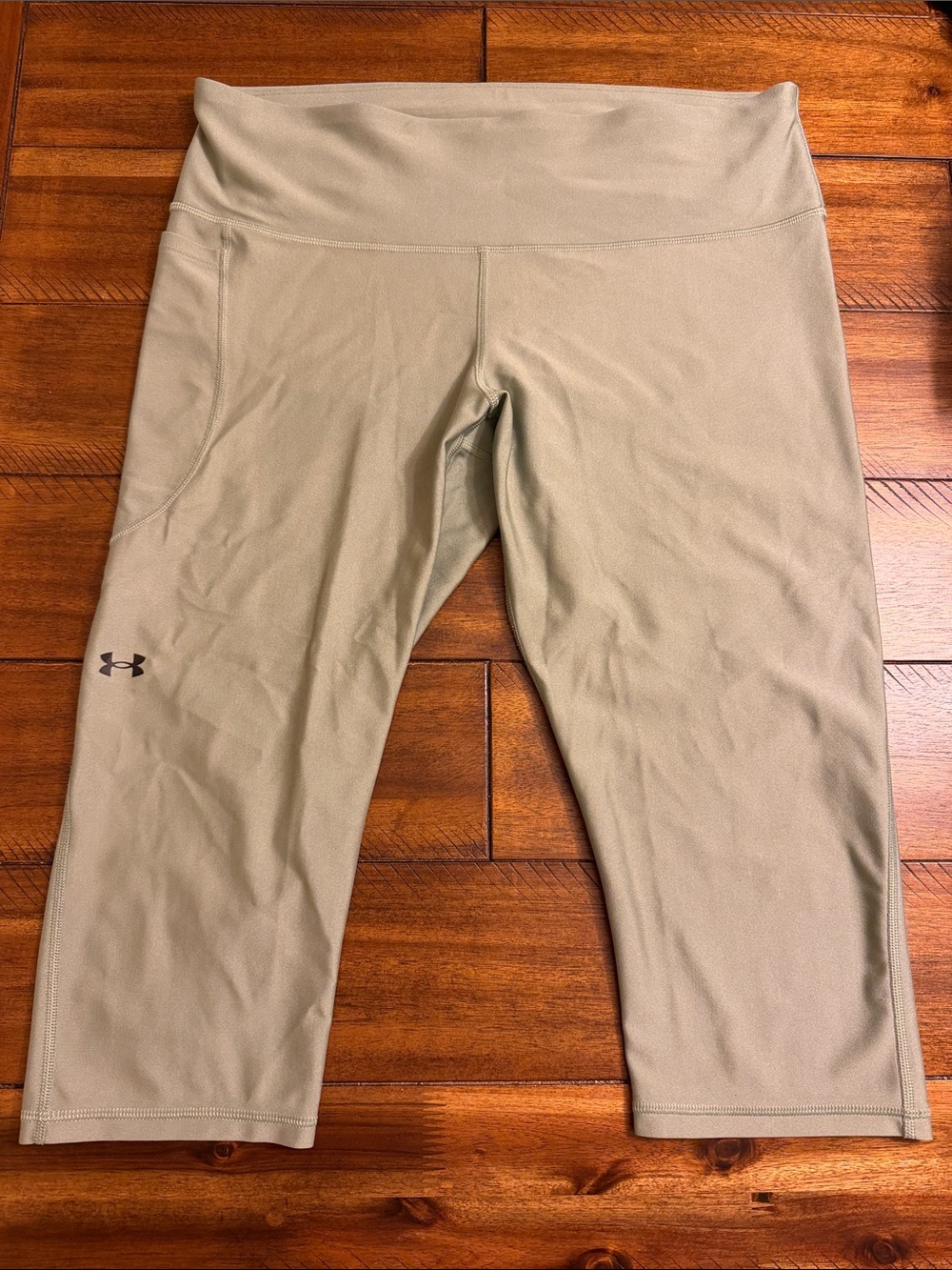 Under Armour HeatGear High-Rise Pocket Crop Leggings Green XL
